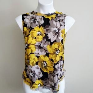 Who What Wear Flower Print Laced  XS Shirt